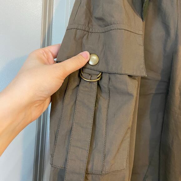 Ulla Johnson Size 8 Fatigue Green Willett Cotton Poplin Utility Cargo Pants - Picture 6 of 15